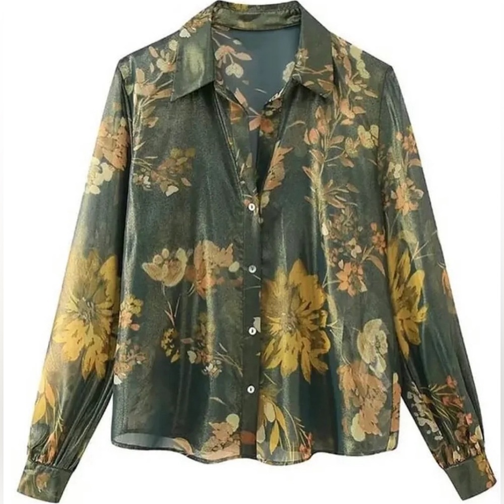 NWT! Floral Pleated Skirt and Blouse Set